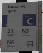 (233'961) - tl-Haltestellenschild - Lausanne, gare - am 13.