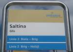 (149'687) - ORtSBUS-Haltestellenschild - Glis, Saltina - am 20.