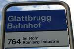 (144'410) - ZVV-Haltestellenschild - Glattbrugg, Bahnhof - am 20. Mai 2013