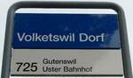 (181'919) - ZVV-Haltestellenschild - Volketswil, Dorf - am 10. Juli 2017