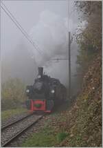 b-c-blonay-chamby/774045/la-der-2021-du-blonay-chamby-- 'La DER 2021 du Blonay-Chamby' - Die Blonay-Chamby G 2x 2/2 105 erreicht mit ihrem Zug in Kürze Chamby. Der Herbst bietet neben den bunten Farben (leider?) auch grauen Nebel, wie dieses Bild zeigt.

31. Oktober 2021