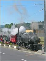 Dampffestival 2006 der Blonay-Chamby Bahn: Damals zeigte sich die die SEG G 2x 2/2 105 der Blonay Chamby Bahn noch ganz in Schwarz und entsprach somit der Farbschema der meisten schweizer Dampfloks.