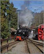 La DER de la Saison 2024! / Das Saison Ende 2024 der Blonay-Chamby Bahn - Die SEG G 2x 2/2 105 der Blonay Chamby Bahn ist mit dem Riviera Belle Epoque Dampfzug von Vevey in Chaulin angekommen und