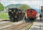 Die BFD HG 3/4 N° 3 der Blonay Chamby Bahn ist mit ihrem Dampfzug in Blonay angekommen und rangiert nun um den Zug für die Rückfahrt nach Chaulin zu übernehmen.