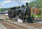 Die BFD HG 3/4 N° 3 der Blonay Chamby Bahn ist mit ihrem Dampfzug in Blonay angekommen und rangiert nun um den Zug für die Rückfahrt nach Chaulin zu übernehmen.