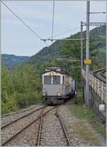 Les chemin de fer disparus - Die verschwundenen Bahnen (LLB 1915 - 1967) Der Leuk Leukerbad Bahn Triebwagen mit der Anschrift ABDeh 2/4 N° 10 erreicht mit seinem Museumszug N° 1009 von Blonay kommend den Bahnhof von Chamby.

13. September 2025