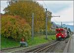 Am zweitletzten SAison-Wochenende der Blonay-Chamby Bahn zeigt sich der RhB ABe 4/4 I 35 in Blonay in einer herbstlich bunten Umgebung. 
19. Oktober 2025 Am zweitletzten SAison-Wochenende der Blonay-Chamby Bahn zeigt sich der RhB ABe 4/4 I 35 in Blonay in einer herbstlich bunten Umgebung. 
19. Oktober 2025