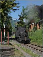 Festival Suisse de la vapeur / Schweizer Dampffestival 2026 - Die G 2/2 TICINO bei der Blonay Chamby Bahn wurde mit Brennmaterial und Wasser versorgt und erh�lt nun Einfahrt in den Museumsbahnhof von Chaulin.

25. Mai 2026 