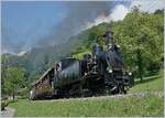 50 Jahre Blonay - Chamby; Mega Steam Festival: Die SBB HG 3/4 208 (Gastlok der BDB Ballenberg Dampfbahn) ist kurz nach Blonay mit einem Zug nach Chamby unterwegs und zeigt sich hier in ihrer