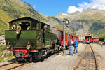 In Gletsch wartet die HG 4/4 704 auf Abfahrt hinunter nach Oberwald. 23.August 2020 