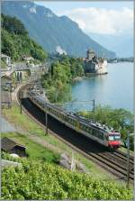 560-npz-und-domino/93107/npz-regionalzug-in-veytaux-chillon-auf NPZ Regionalzug in Veytaux Chillon auf der Fahrt Richtung Lausanne am 28. Juni 2009
