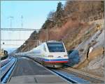 Ein Cisalpino ETR 470 bei der Durchfahrt in Hohtenn.