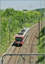 Bem 550 001 zwischen Russin und Satigny auf der Fahrt Richtnung Genve.