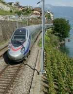 ETR 610 auf Probefahrt bei St-Saphorin. 
25.02.2009