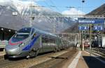 CIS ETR 610 auf Probefahrt in Bellinzona. Da zu schwer, bleib es bei Probefahrten, fahrplanmssig fahren die ETR 610 von Milano via Simplon nach Basel und Genve. 
22.01.2009