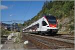 Der SBB RABe 523 062 und ein weiterer stehen in Vallorbe.