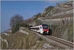  Fernverkehr  auf der Train de Vignes Strecke: der für den Fernverkehr beschaffte SBB Flirt3 RABe 523 503  Mouette  (RABe 94 85 0 523 503-6 CH-SBB) ist als S7 auf der Train de Vignes Strecke
