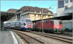 Re 4/4 II und 511 001  Berlin  in Lausanne am 14.