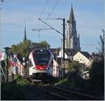 Der SBB Seehas RABe 521 201 auf dem Weg nach Engen verlässt Konstanz. 

19. Sept. 2019