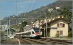 Die S1 nach Villeneuve macht einen Halt an der Station Veytaux de Chillon.