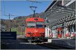 Der BDeh 4/4 17 mit dem ABt 117 wartet in Alstätten Stadt auf die Rückfahrt nach Appenzell.