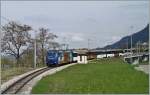 Ein MOB Goldenpass Schnellzug erreicht Chaâtelard. 
4. April 2014