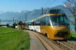 Der GoldenPanoramique Express nach Zweisimmen kurz nach Montreux am 22.