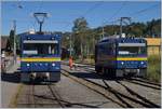 Gleisbauarbeiten bei der CEV: Die MOB Gem 2/2 2502 and 2504 in Blonay bereiten sich für die Führung des leeren Kieszuges via Chamby zur MOB vor.

27.08.2020