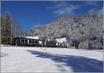 Bei Les Avants ist der MOB /BLS GoldenPass Express 4065 mit dem führen GPX Steuerwagen auf der Fahrt von Interlaken Ost nach Montreux schon fast am Ziel seiner Reise.