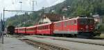 RhB Ge 6/6 II 707 trifft mit ihrem RE in Ilanz ein. 
12.09.2009