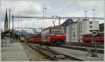 Die RhB Ge 4/4 III 642 trifft mit ihre Regionalzug aus Filsur in Davos ein.