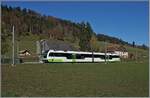 Der transN ABe 4/8 N° 10 ist als R 22 315 von Les Ponts-deMartel nach La Chaux-de-Fonds bei Les Coeudres unterwegs.