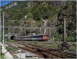 Der IR 3219 verlässt den 169 Meter langen Tunnel von Iselle und erreicht sein Ziel Iselle di Trasquera.