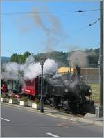 Dampffestival 2006 der Blonay-Chamby Bahn: Damals zeigte sich die SEG G 2x 2/2 N° 105 der Blonay Chamby Bahn noch ganz in Schwarz und entsprach somit dem Farbschema der meisten schweizer