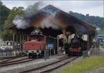 Fahrtag im Zürcher Oberland. 

Moment, Impressionismus, Claude Monet, das war in Farbe! 

Also noch mal von vorne: Eb 3/5 der BT macht sich zur Abfahrt in Bauma bereit. Juli 2023.